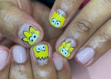 Creative cartoon nail art at Nail and Art by Viola, Midrand, Gauteng, ZA, showcasing intricate designs.