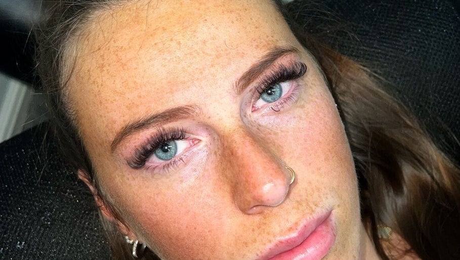 Close-up of styled eyelashes at Bartle Beauty, South Normanton, England, GB.