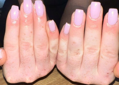 Pastel pink nails showcased beautifully at Bartle Beauty, South Normanton, England, GB.