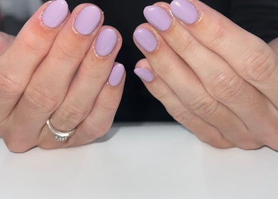 Lavender nail polish at Bartle Beauty, Somercotes, England, GB, showcasing refined nail art.