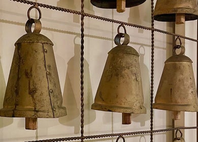 Antique bells create a calm ambiance at TI SPA, Grand Case, Collectivité De Saint-Martin, MF.