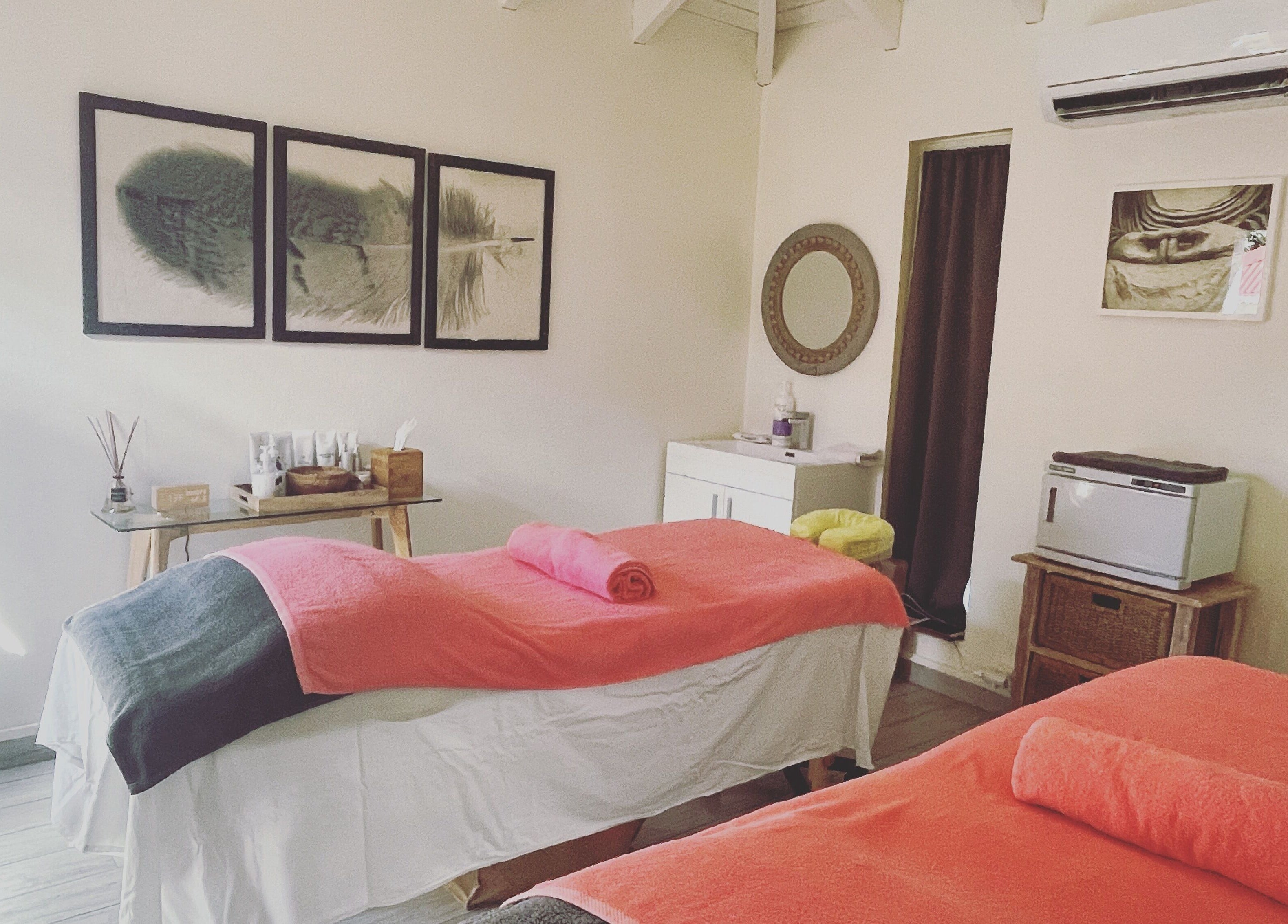 Relaxing treatment room at TI Spa, Grand Case, Collectivité De Saint-Martin, MF with cozy massage beds.
