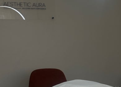 Tranquil therapy room at Aesthetic Aura, Randburg, Gauteng, ZA showcasing relaxation seating and a soothing ambiance.