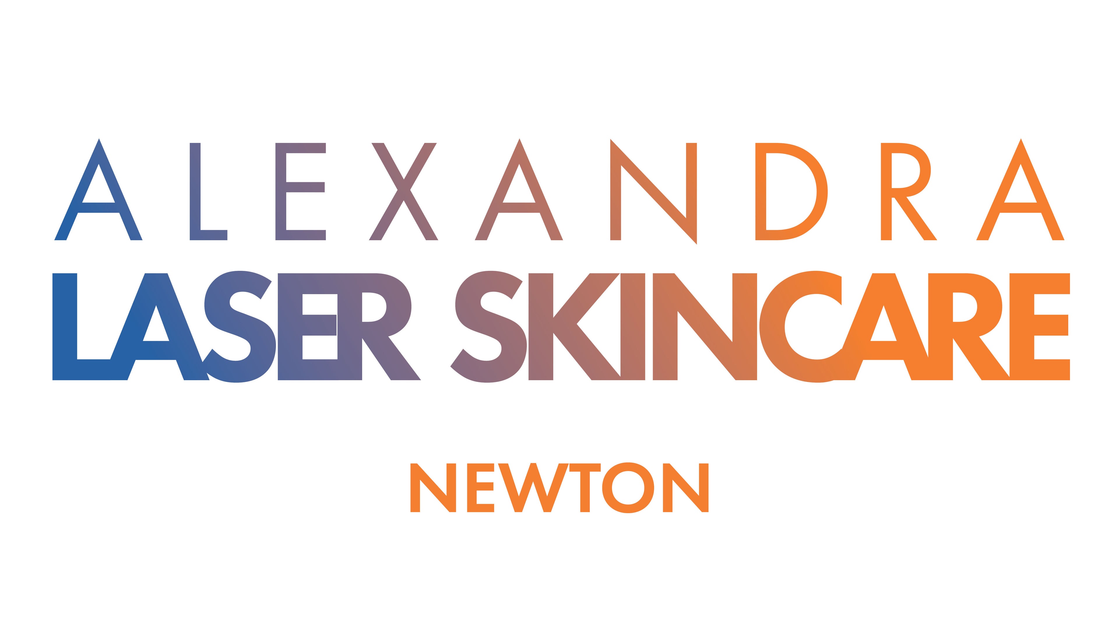 Logo of Alexandra Laser Skincare - Newton, located in Newton, Massachusetts, US, in vibrant gradient colors.