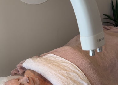 Facial treatment at Skin & Brow Collective, Peregian Springs, Queensland, AU, showcasing advanced skincare tools.