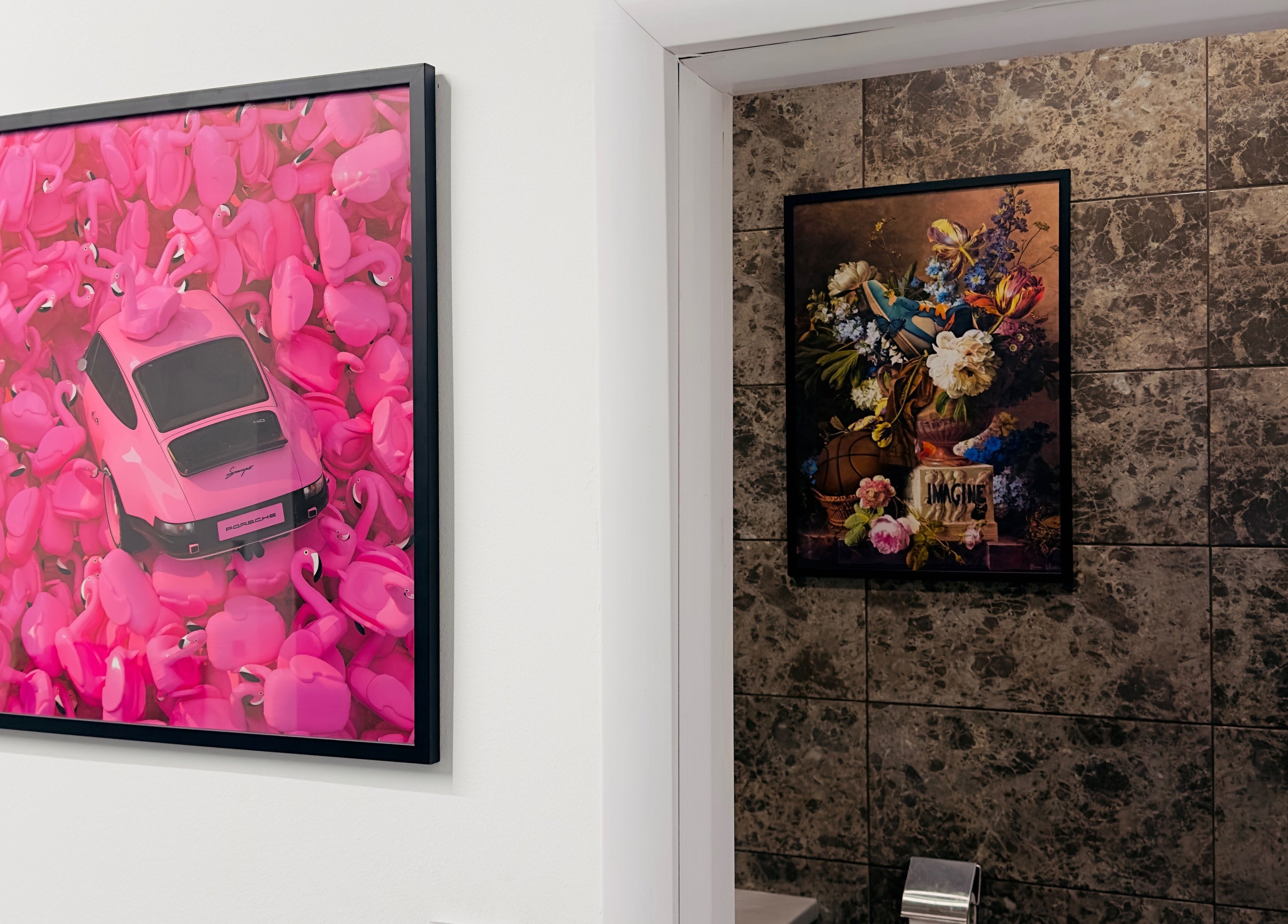 Vibrant art adorns the walls of Barber Studio 2, Plovdiv, Plovdiv, BG, enhancing the stylish decor.