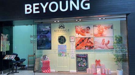 Front view of BeYoung Massage in Tysons, Virginia, US, highlighting its inviting and serene spa atmosphere.