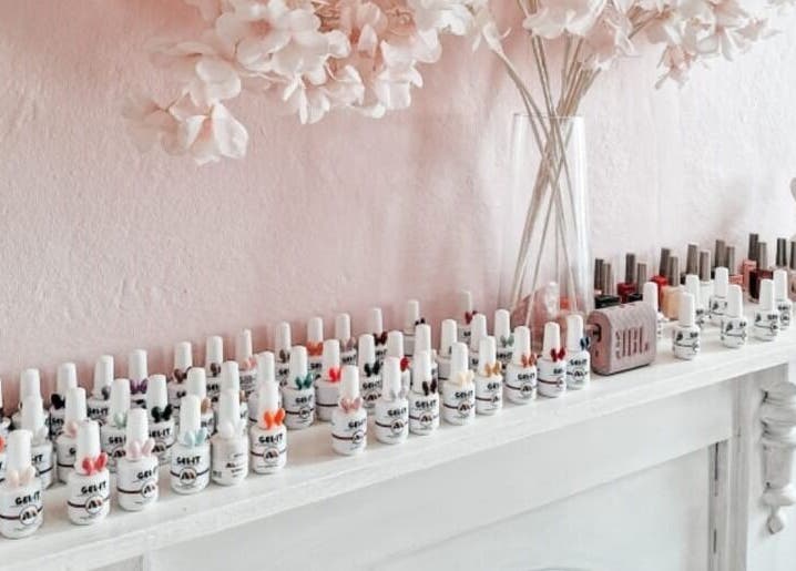 Elegant nail polish display at NovaBelle Beauty in Cape Town, Western Cape, ZA, showcasing various colors.