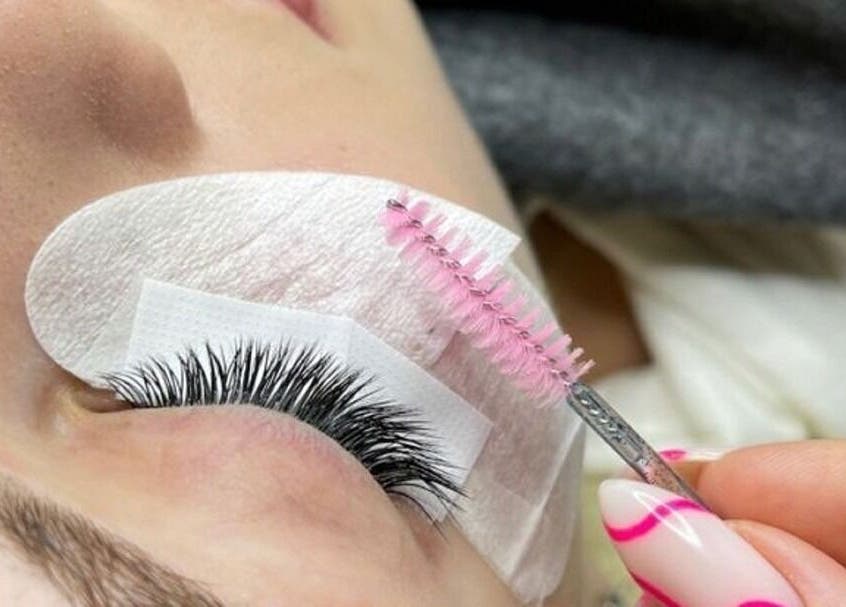 Eyelash extension application at NovaBelle Beauty in Cape Town, Western Cape, ZA.
