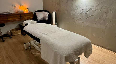 Simply Bowen Therapy treatment room in Marrickville, New South Wales, AU, featuring a massage table.