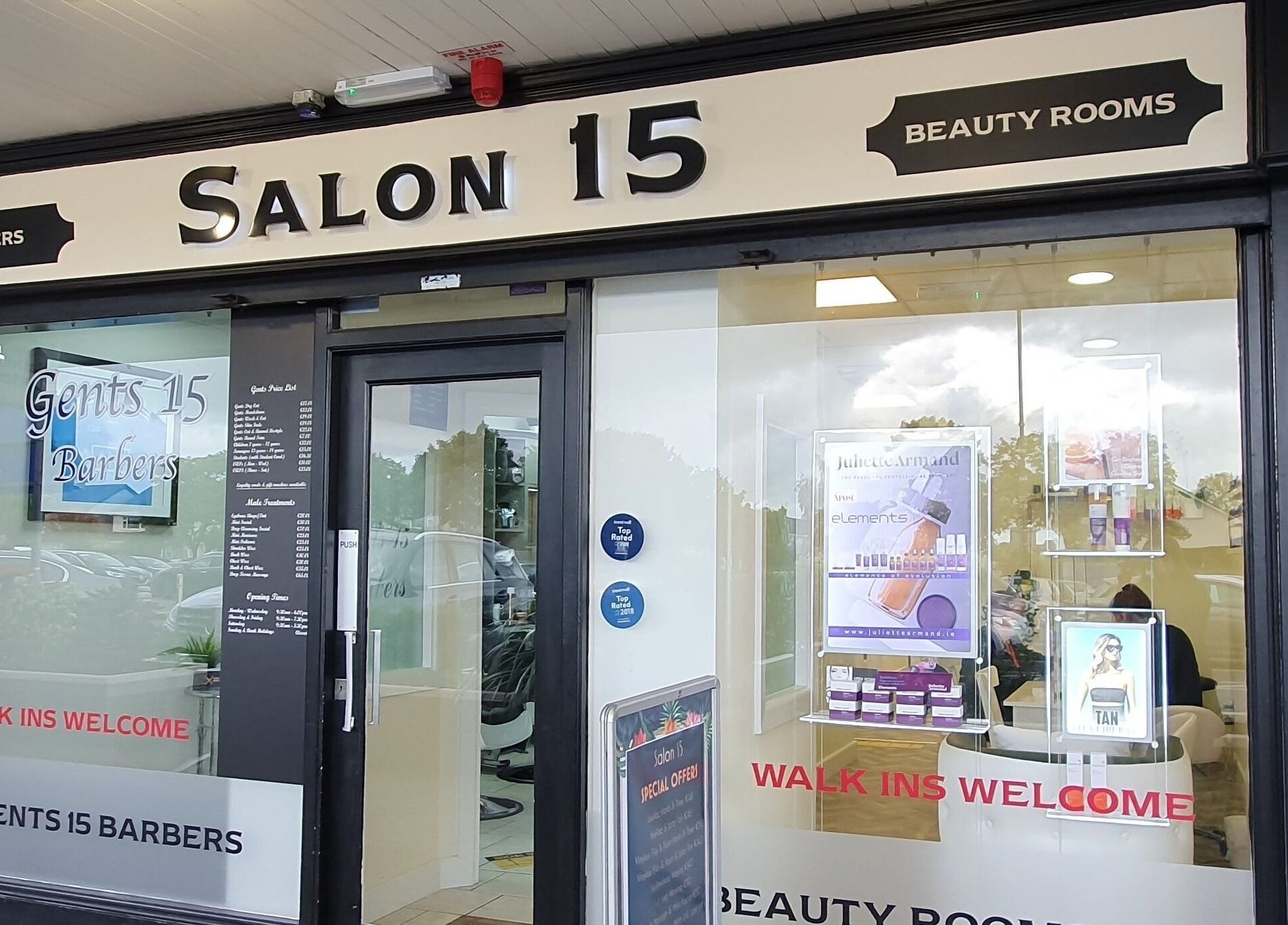 Entrance to Salon 15 Beauty Rooms, Dublin, County Dublin, IE showcasing a stylish, welcoming facade.