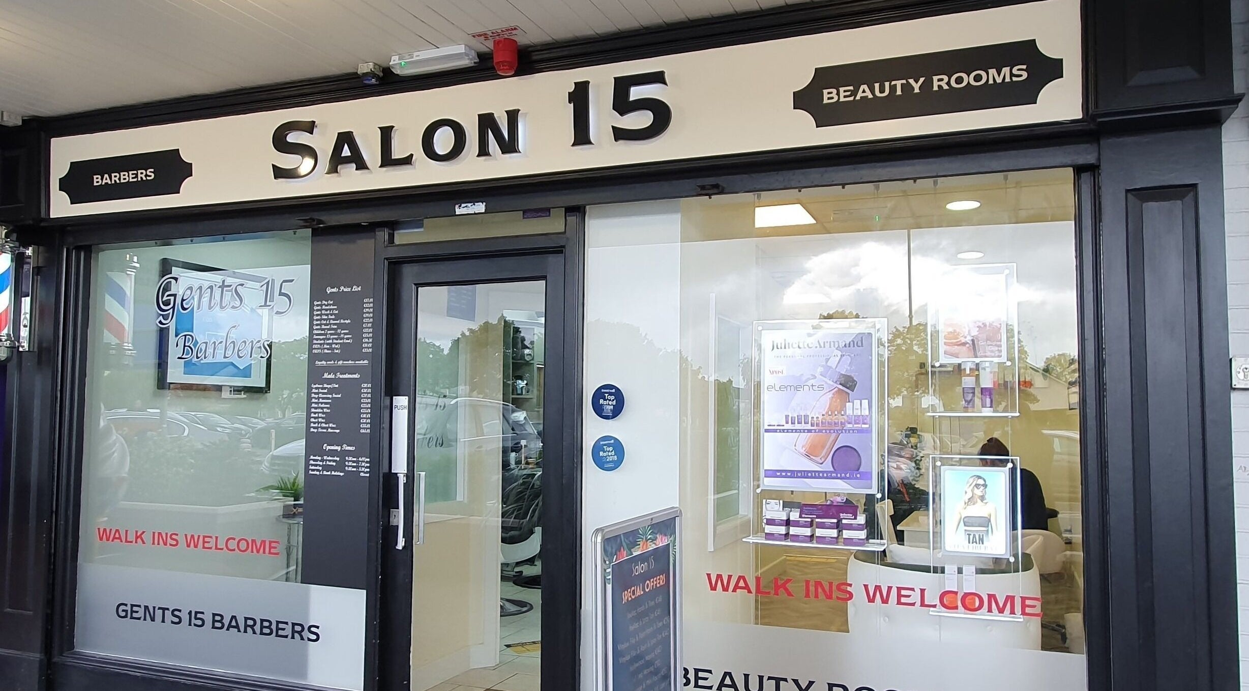Entrance to Salon 15 Beauty Rooms, Dublin, County Dublin, IE showcasing a stylish, welcoming facade.