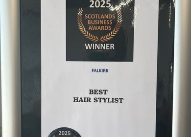 2025 Best Hair Stylist award won by Hair by Keri Muir, located in Larbert, Scotland, GB.