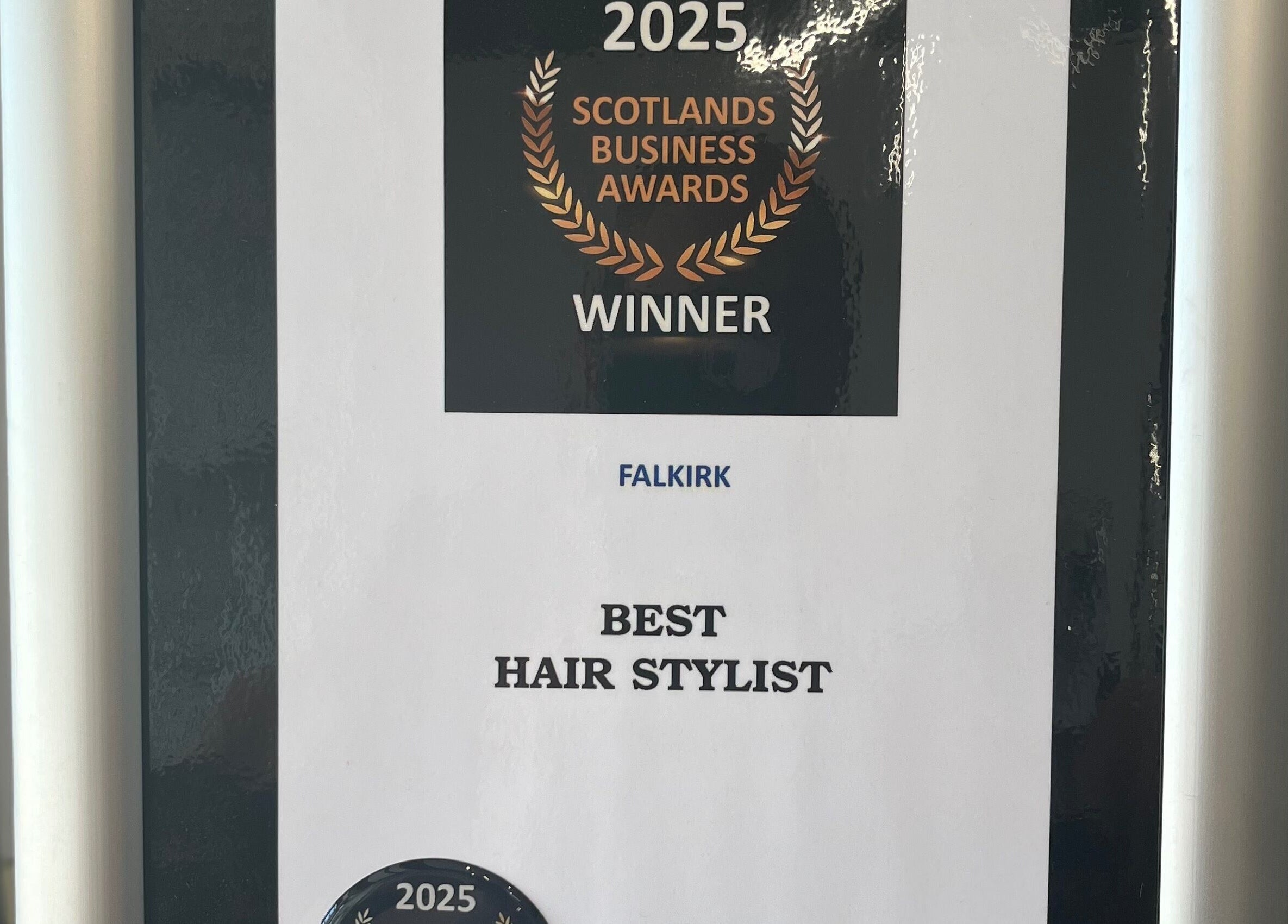 2025 Best Hair Stylist award won by Hair by Keri Muir in Larbert, Scotland, GB.