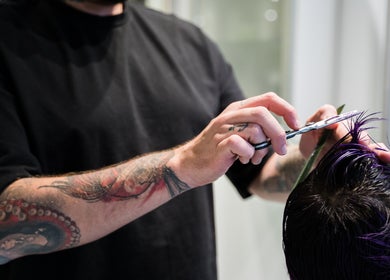 Haircut in progress at Hairsoda Private Studio (Yaletown), Vancouver, British Columbia, CA.