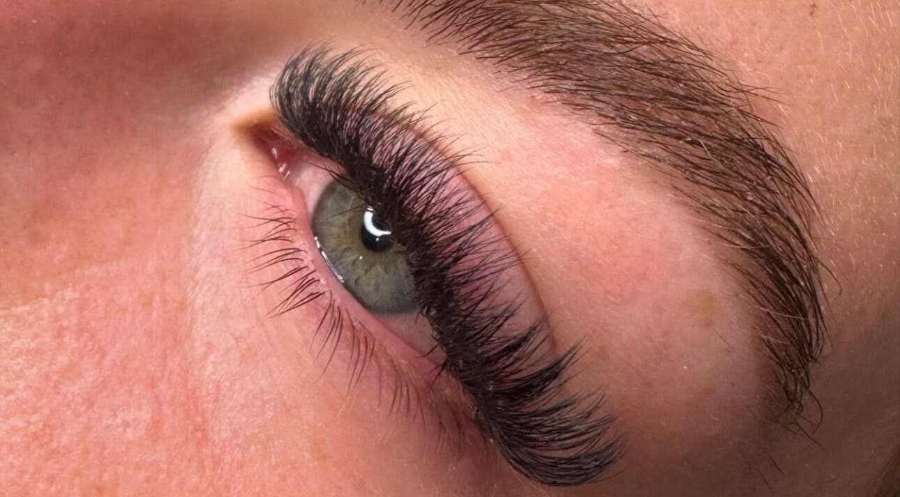 Close-up of eyelash extensions from Lash Empire Eyelash Extensions in Razorback, New South Wales, AU.