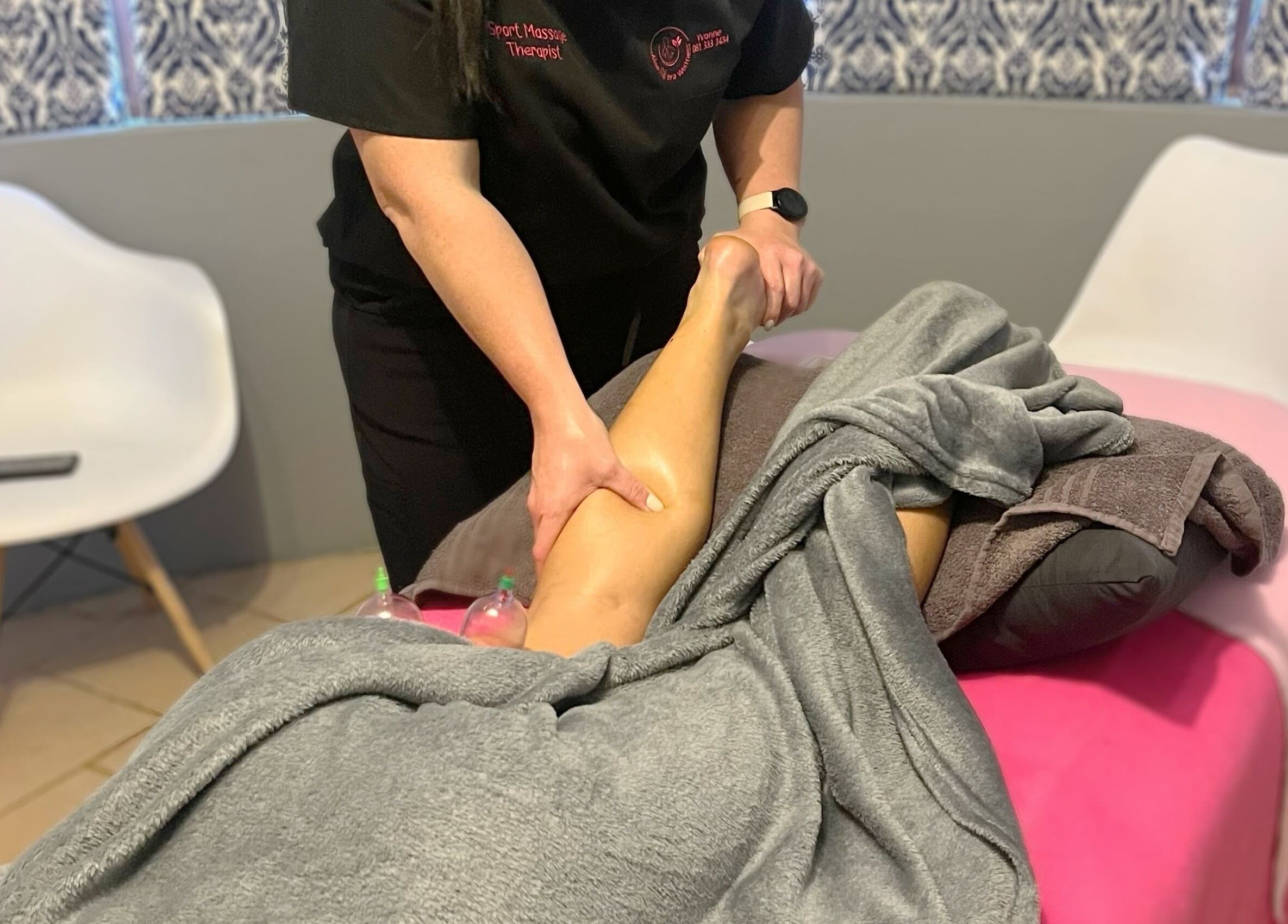 Massage at Massage Specialist - House of Muscle Therapy in Modimolle, Limpopo, ZA. Therapeutic leg massage session.