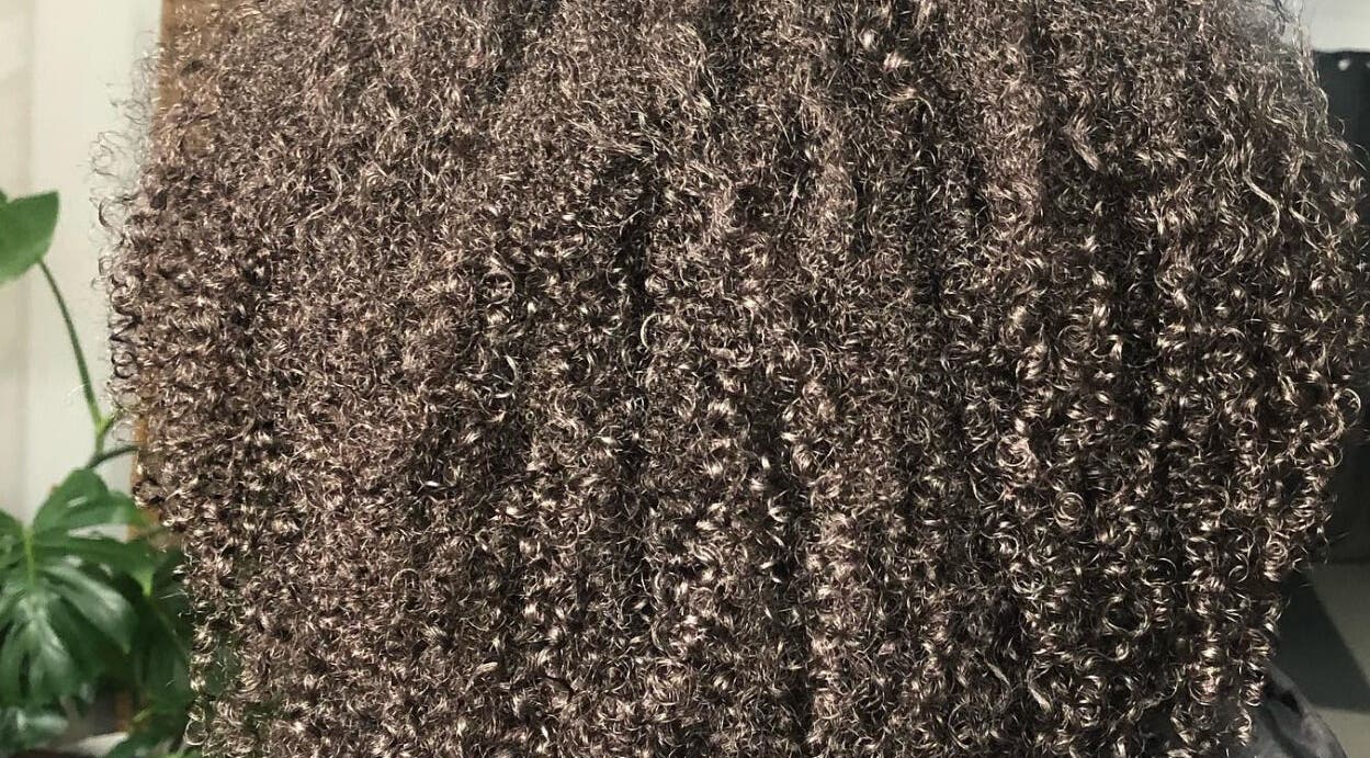 Close-up of curly hair styled at Doctor Curlz, Paradijswijk, AW, showcasing rich texture and definition.