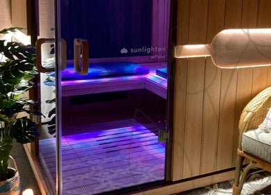 Relaxing sauna at Synergy Fitness and Wellbeing, Melbourne, Victoria, AU, offering a tranquil wellness experience.