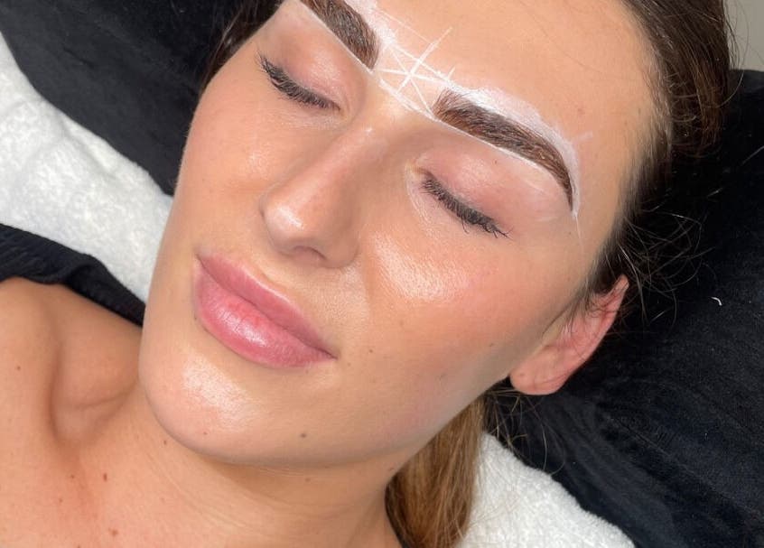 Eyebrow shaping session at Mason & May in Christchurch, Canterbury, NZ. Precision beauty care.