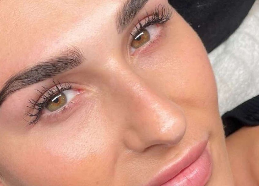 Close-up of a perfectly groomed eyebrow at Mason & May, Christchurch, Canterbury, NZ.