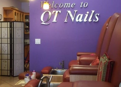 Vibrant interior of Q T NAILS in Santa Clara, California, US with comfortable seating and welcoming décor.
