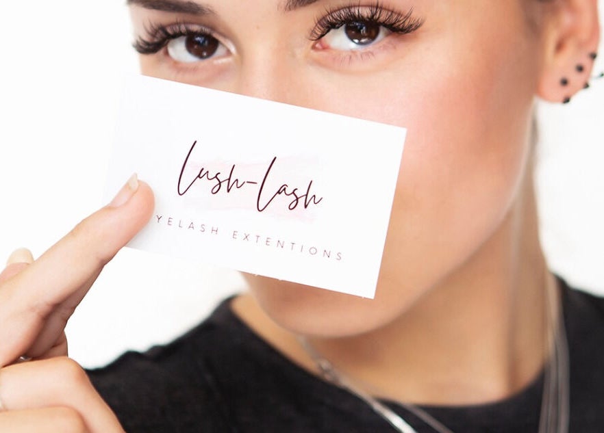 Close-up of a woman holding Lush Lash Ariana card in Kapiti, Wellington, NZ.