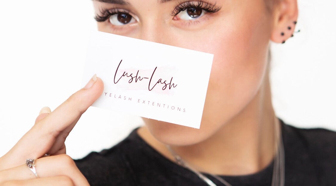 Close-up of a woman holding Lush Lash Ariana card in Kapiti, Wellington, NZ.