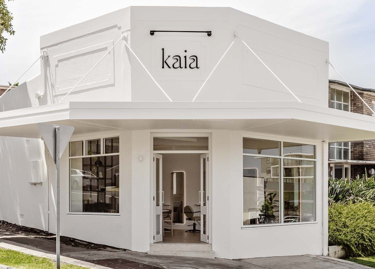 Exterior of Salon Kaia, a stylish beauty venue in Wollongong, NSW, AU, with modern white architecture.