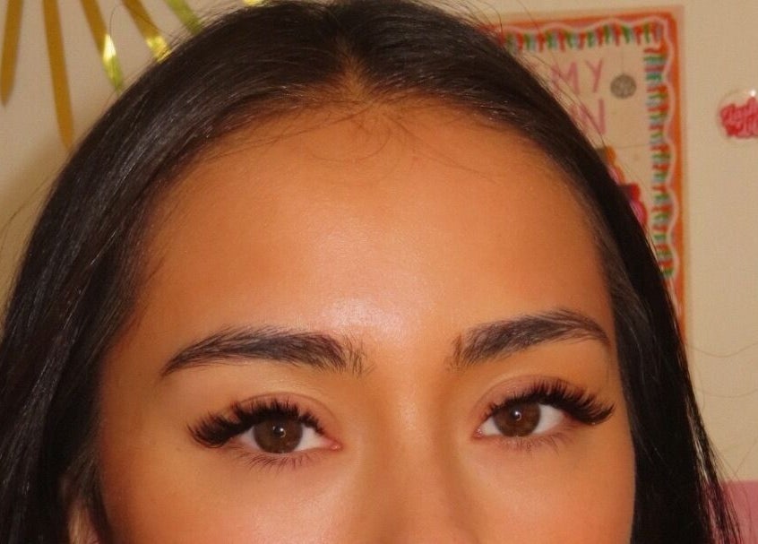 Close-up of luxurious lashes from Angel Eyes by Sumaya, Bournemouth, England, GB.