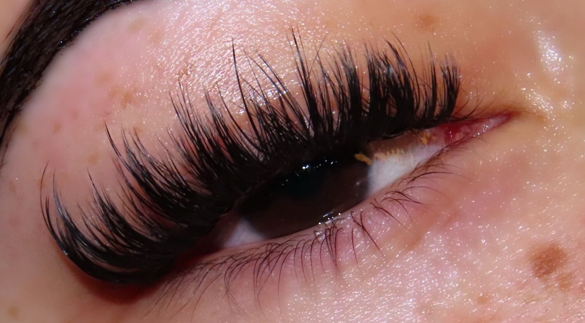 Close-up of elegant eyelash extensions at Angel Eyes by Sumaya, Bournemouth, England, GB.
