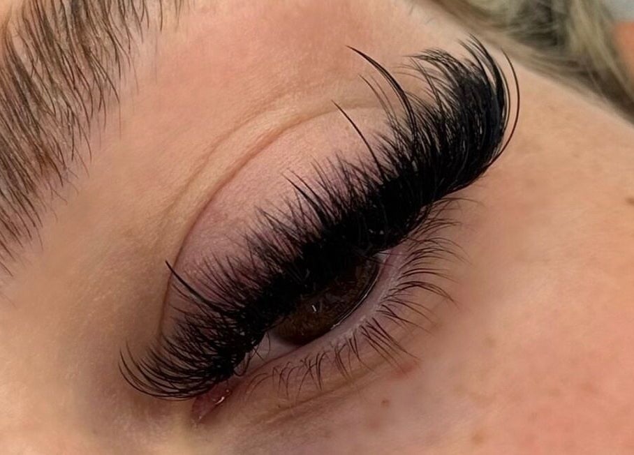 Close-up of expertly applied eyelash extensions at Angel Eyes by Sumaya, Bournemouth, England, GB.