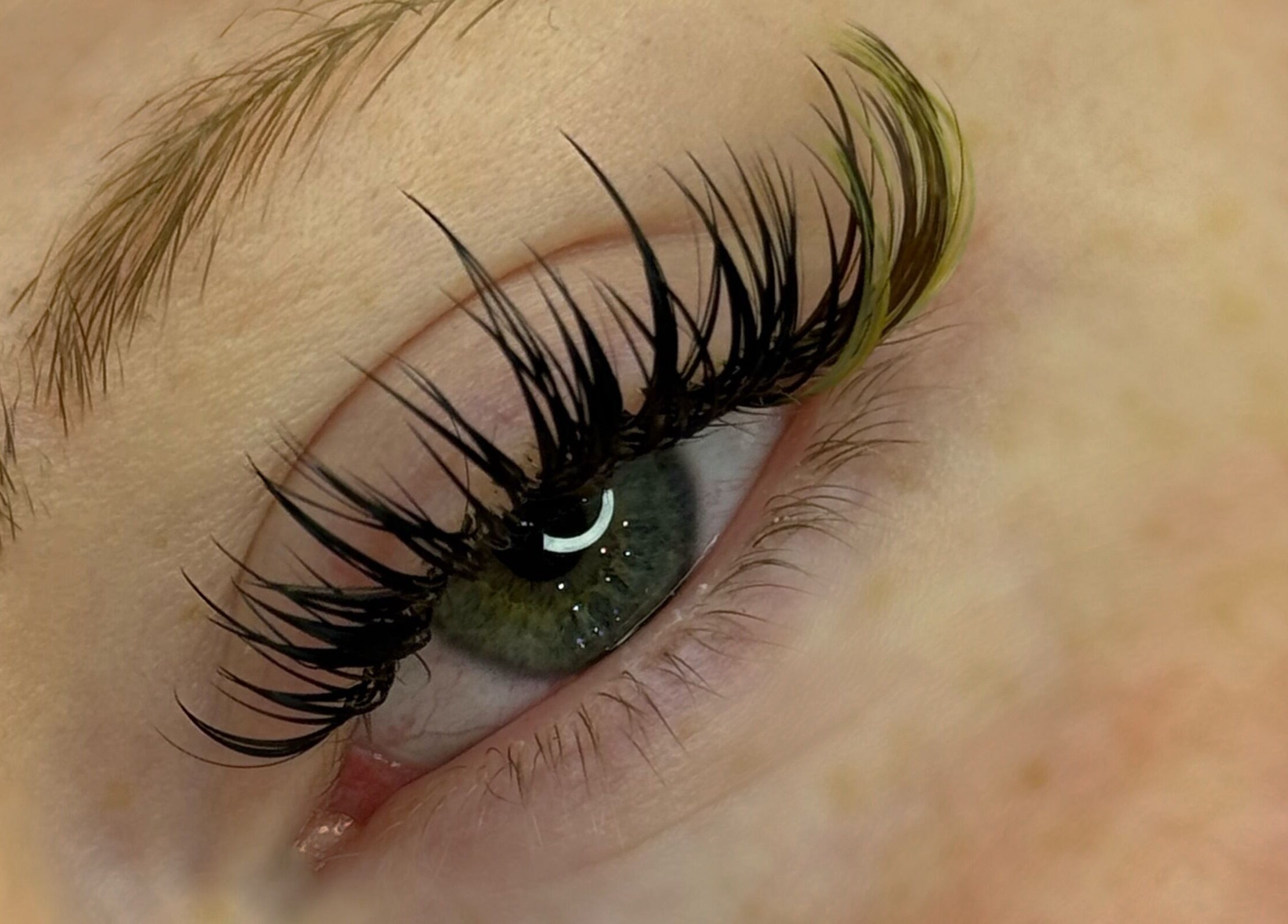 Close-up of styled lashes at Angel Eyes by Sumaya in Bournemouth, England, GB showcasing intricate lash details.