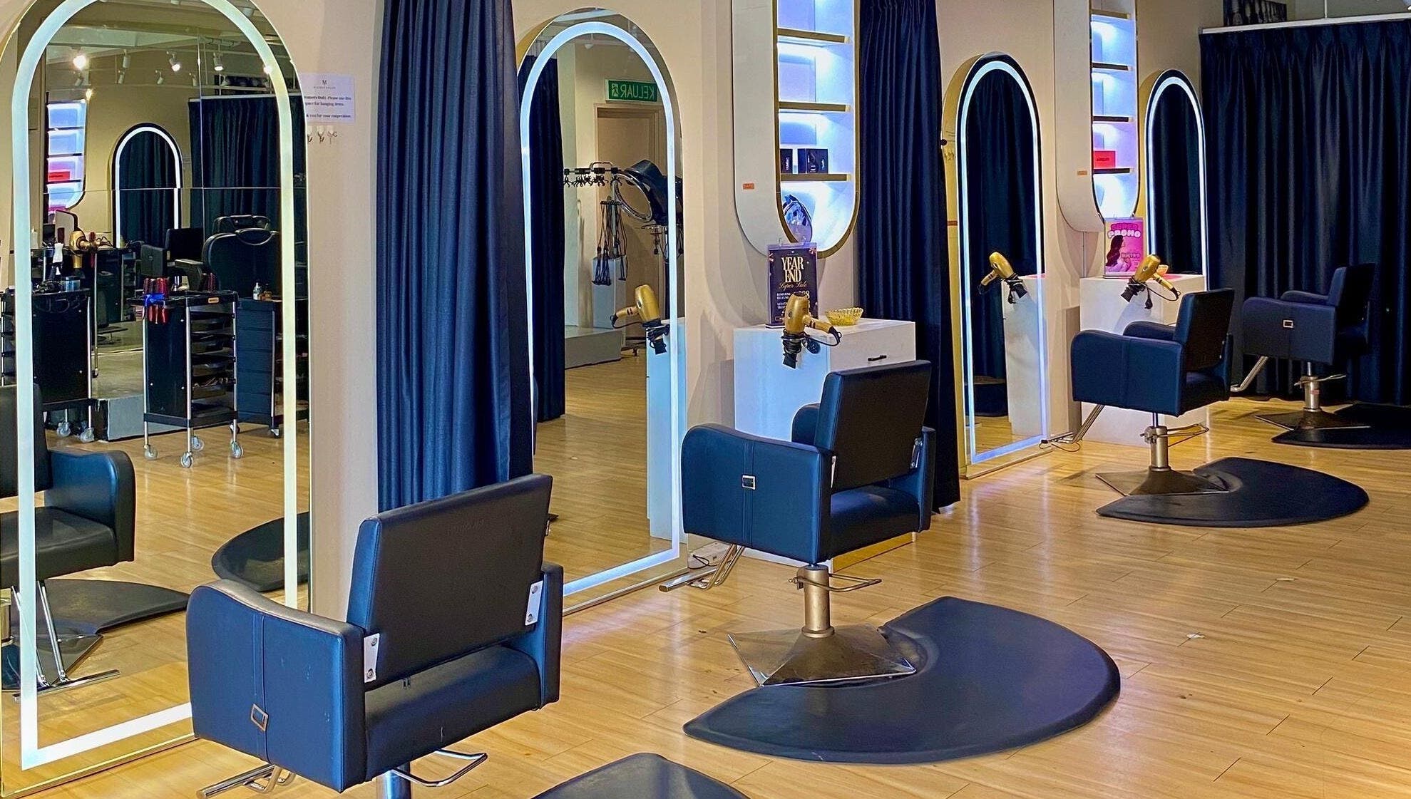 Modern salon setup with elegant chairs at Mayssa Salon (Cyberjaya), Cyberjaya, Selangor, MY.