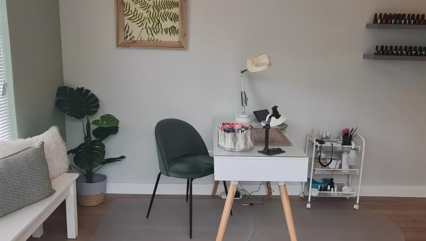 Cozy nail station at Beauty by Kristy in Gqeberha, Eastern Cape, ZA, ideal for relaxation.