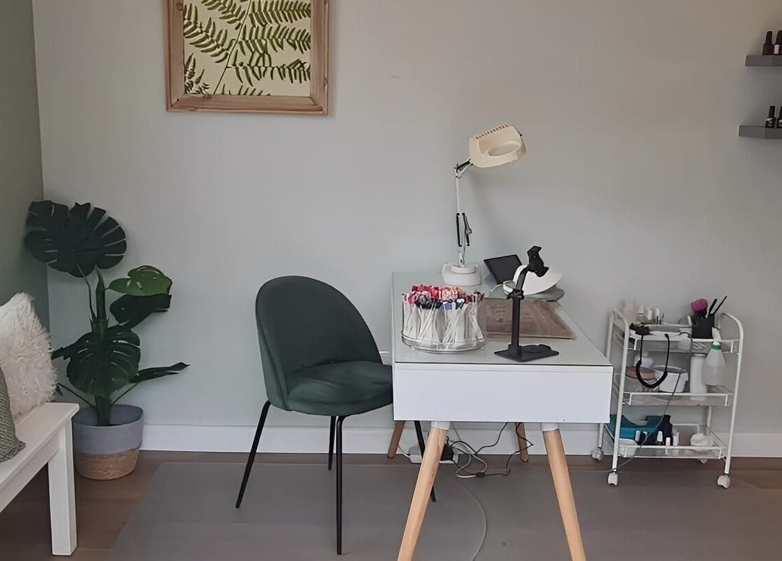 Cozy nail station at Beauty by Kristy in Gqeberha, Eastern Cape, ZA, ideal for relaxation.