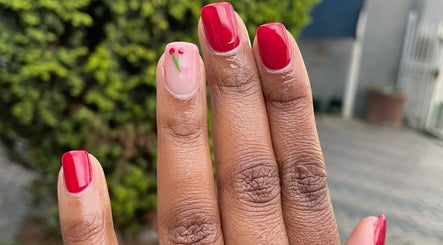 Vibrant red and cherry nail art at JudyM beauty, Kempton Park, Gauteng, ZA.