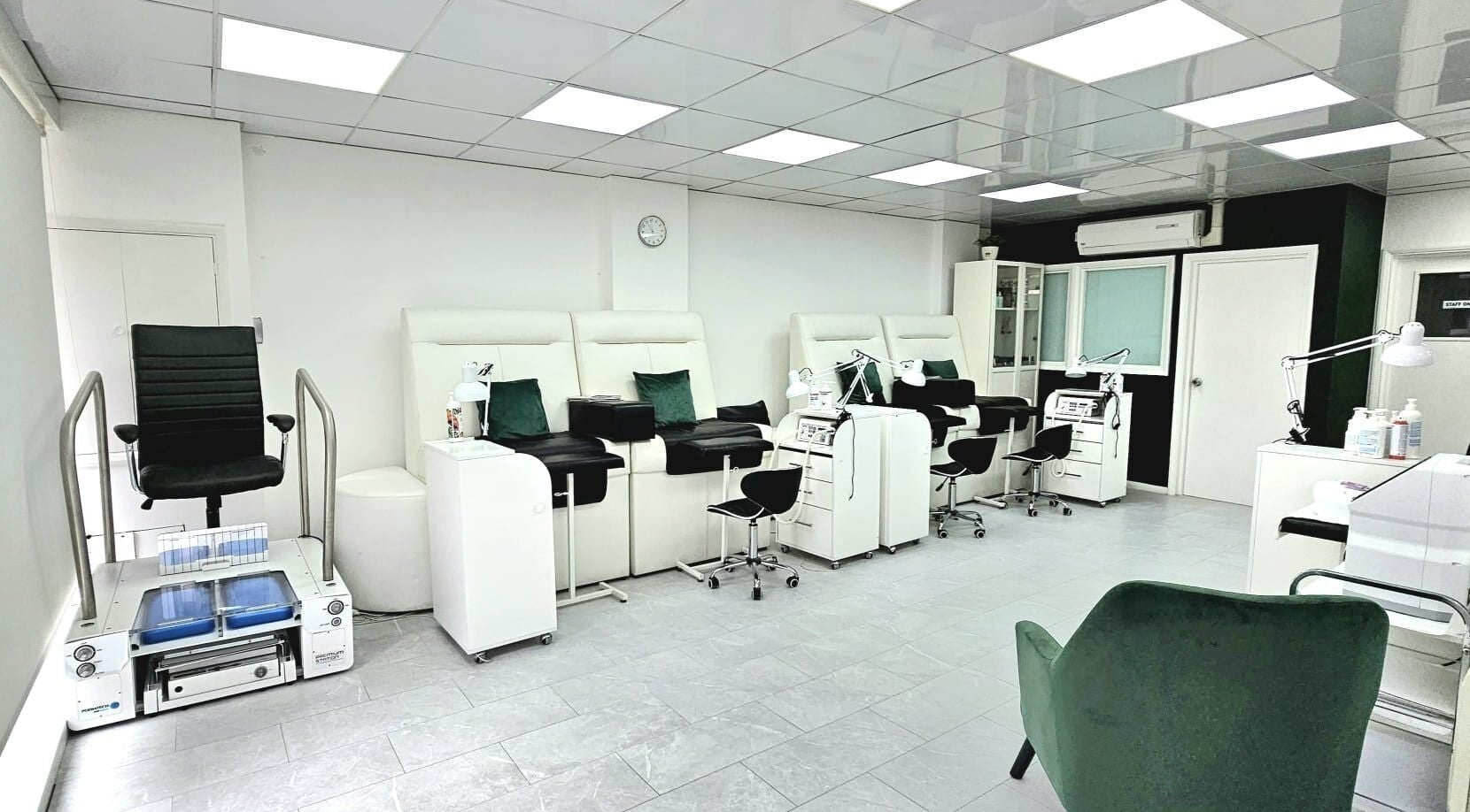 Modern pedicure room at Pedicure Pro Line Beauty & Aesthetic Centre, Kingston Upon Thames, England, GB.