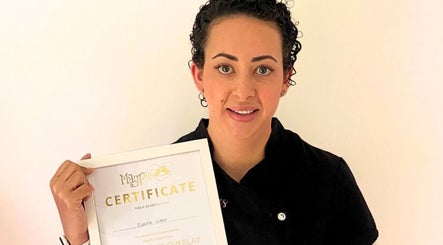 Just Love Lashes & Nails staff proudly displaying a certificate in Lytham St Annes, England, GB.