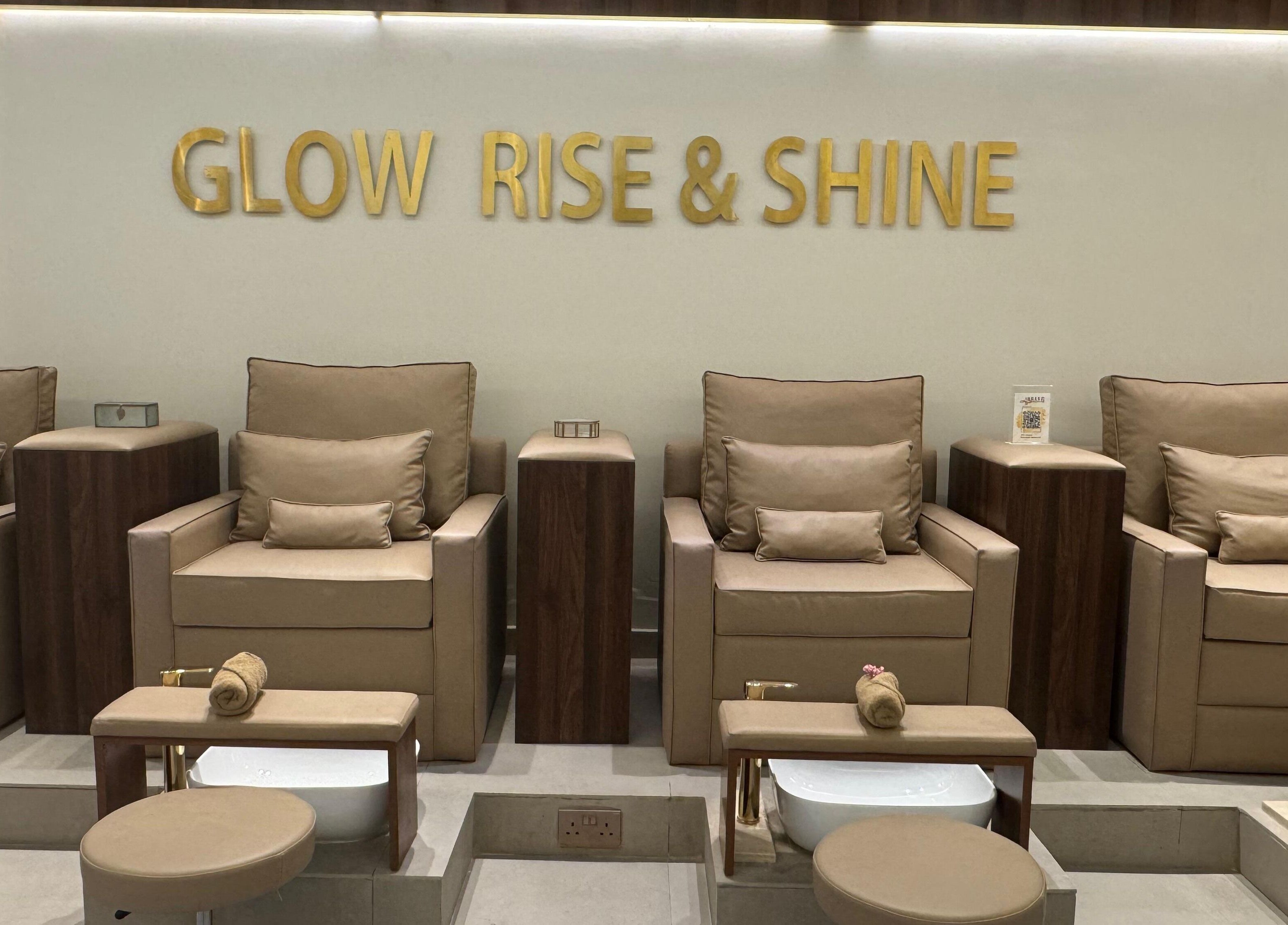 Elegant pedicure chairs at Abreez Beauty Salon, Sharjah, Sharjah, AE offering a premium wellness experience.