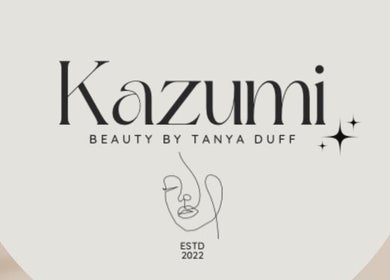 Kazumi Beauty by Tanya Duff logo, elegant design, Dumfries, Scotland, GB.