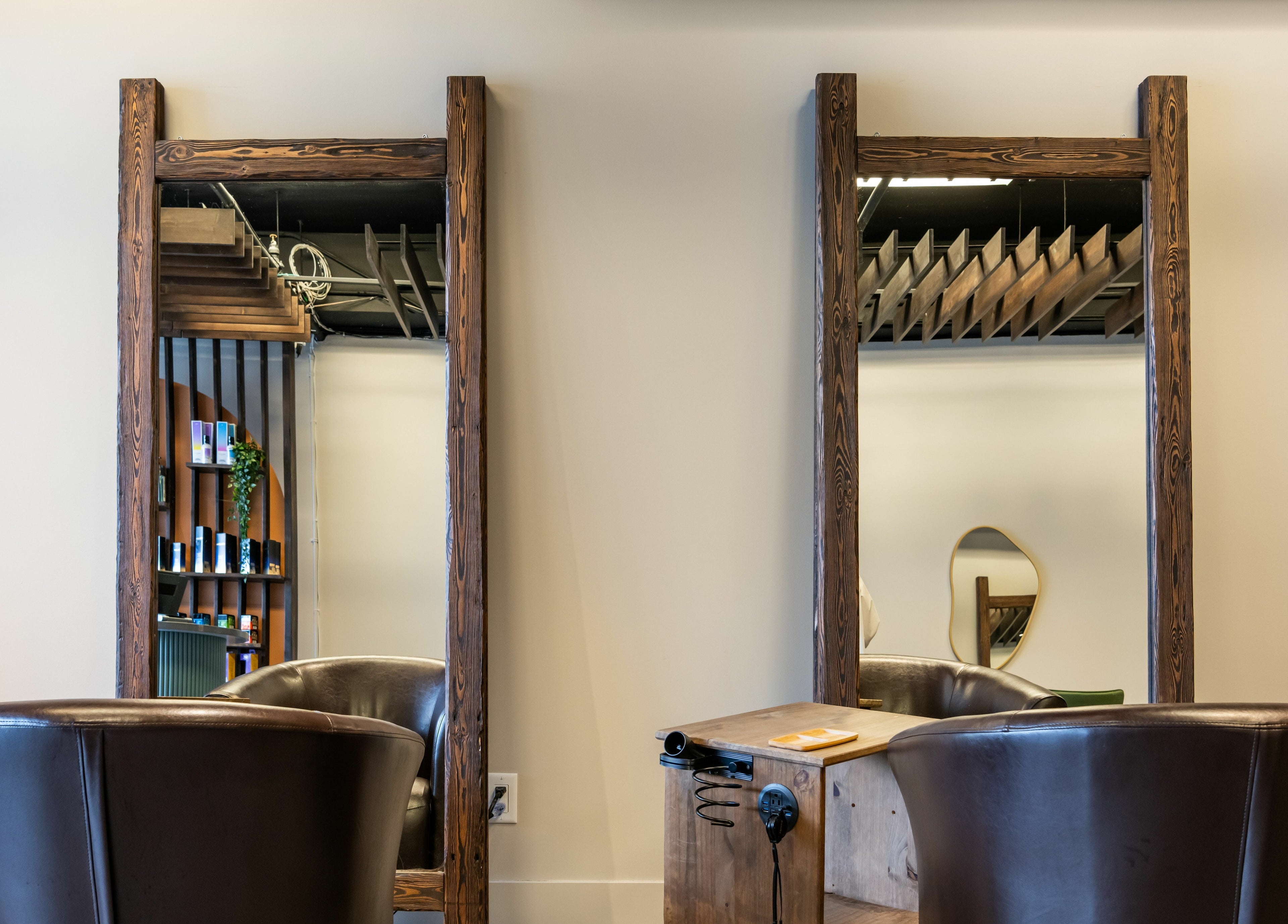 Relaxing salon chairs and mirrors at Hive Hair Spa | Broadway, Vancouver, British Columbia, CA.