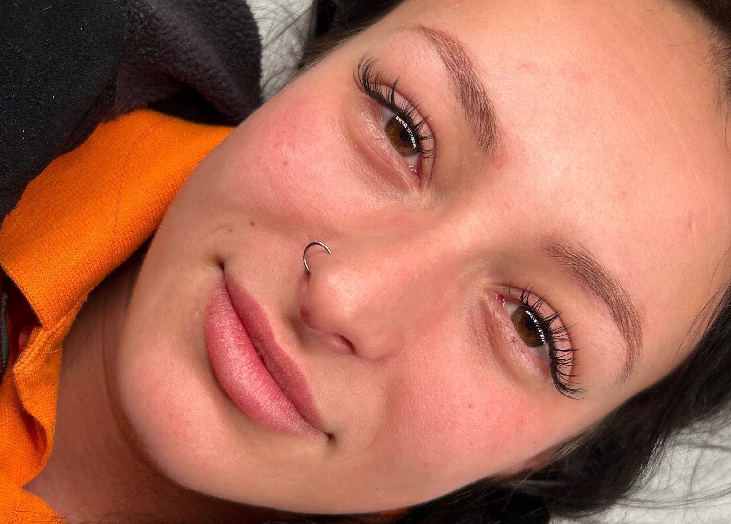 Close-up of eyelash extensions at Studio Lash, Leek, England, GB, showcasing natural beauty enhancement.