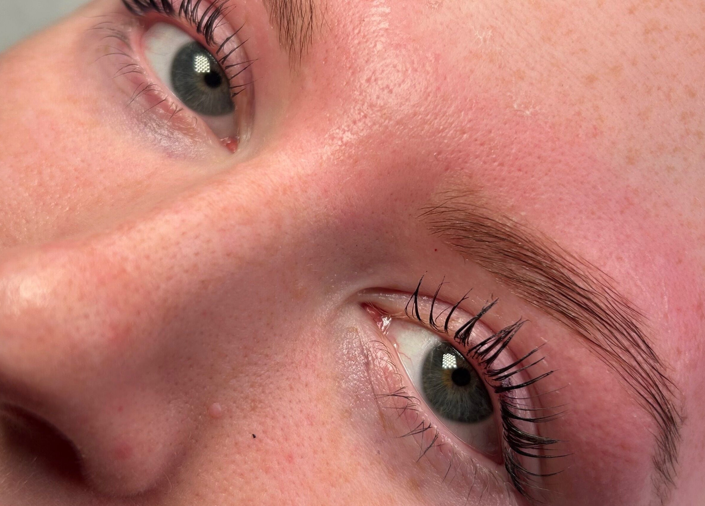 Close-up of elegant lash extensions at Studio Lash, Leek, England, GB, showcasing detailed lash artistry.