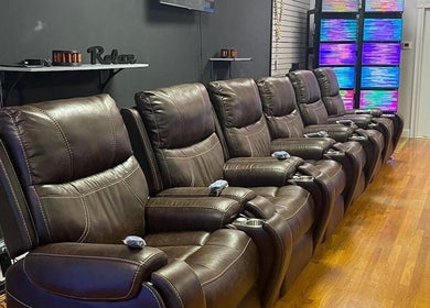 Cozy recliners in Relax N Recharge (Aurora Healing Ministry), Tarpon Springs, Florida, US offer ultimate comfort.