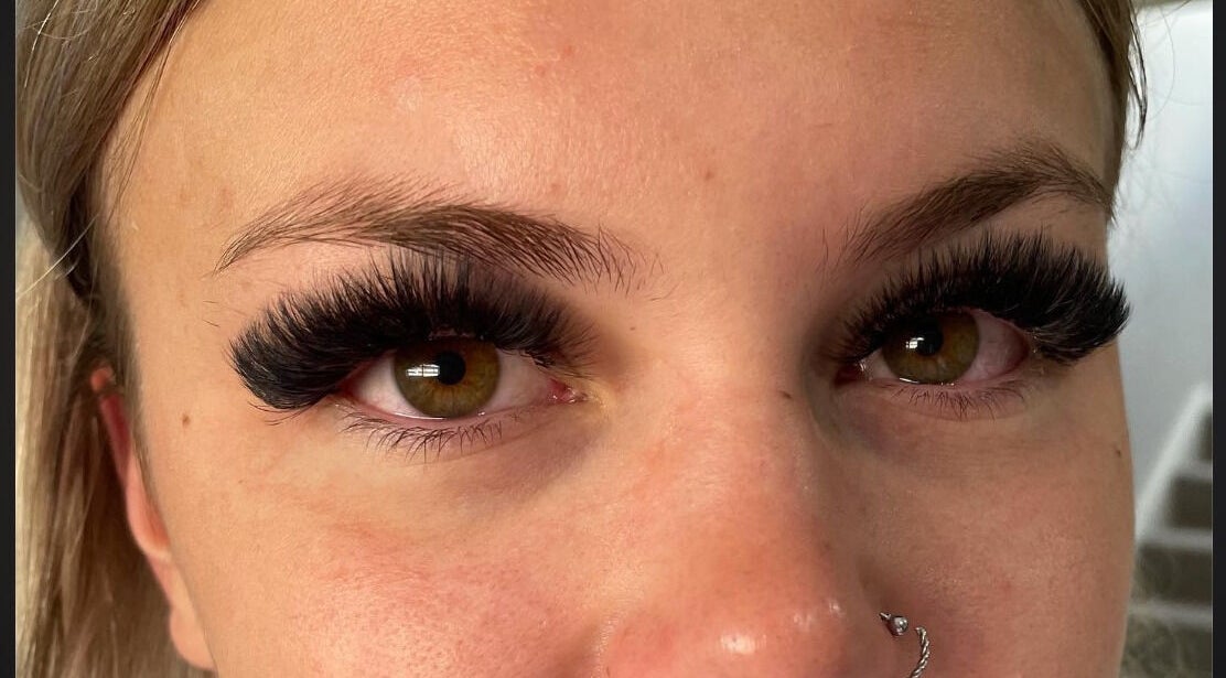 Close-up of eyelash extensions from Erin’s Lashes - Beauty Evolution, Somerville, Victoria, AU.