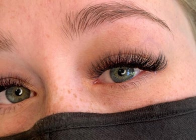 Close-up of expertly applied lashes at Erin’s Lashes - Beauty Evolution, Somerville, Victoria, AU.