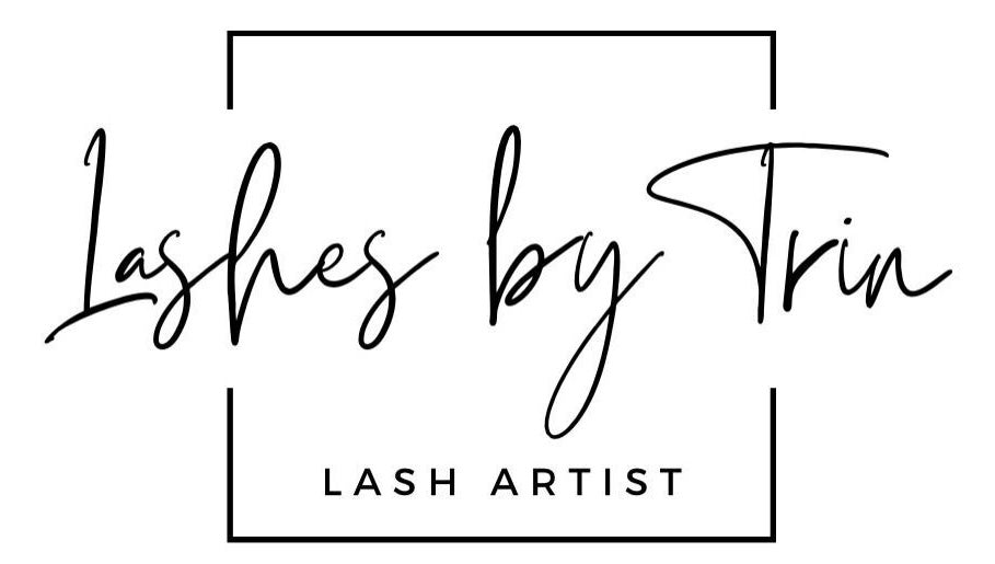 Lashes by Trin logo in elegant font at Prospect, Tasmania, AU.