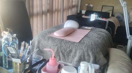 Nail and beauty setup at LavishYou in Durban, Kwazulu-natal, ZA, featuring a cozy treatment area.