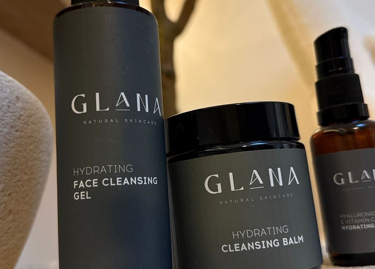 Hydrating skincare products displayed at Roots & Rituals Salon Inverness, Scotland, GB.